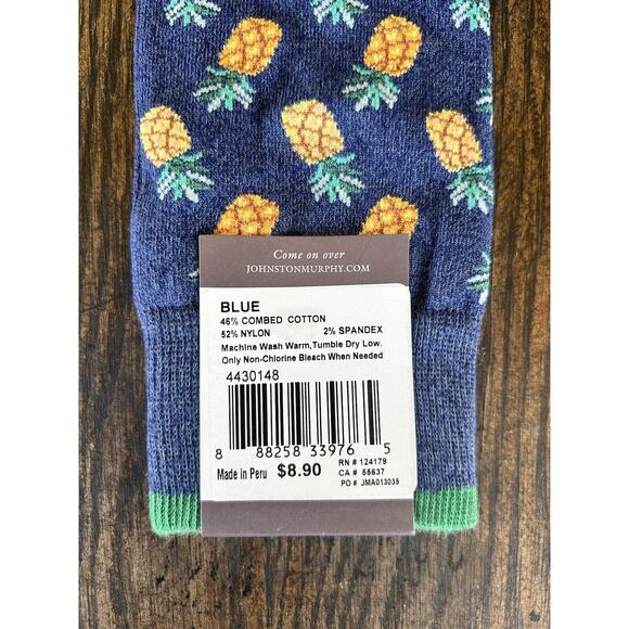 Johnston & Murphy Socks Pattern Solid Blue Gray Cotton Dress x 6 Pairs New - Picture 5 of 11